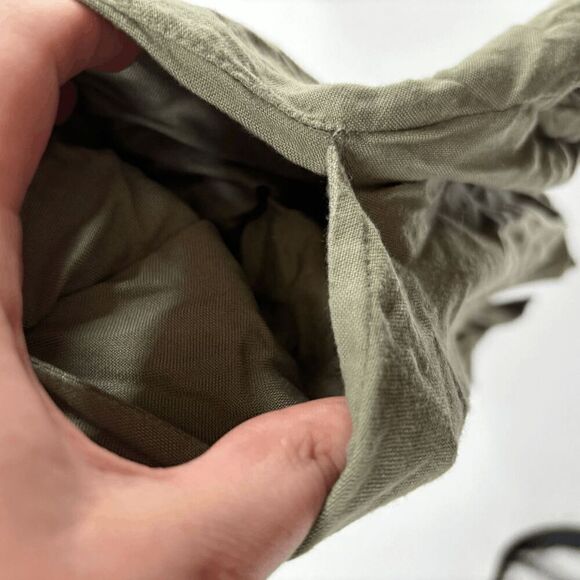 Soft Surroundings Tunic Womens army green used buttoned collar top medium - Picture 2 of 5